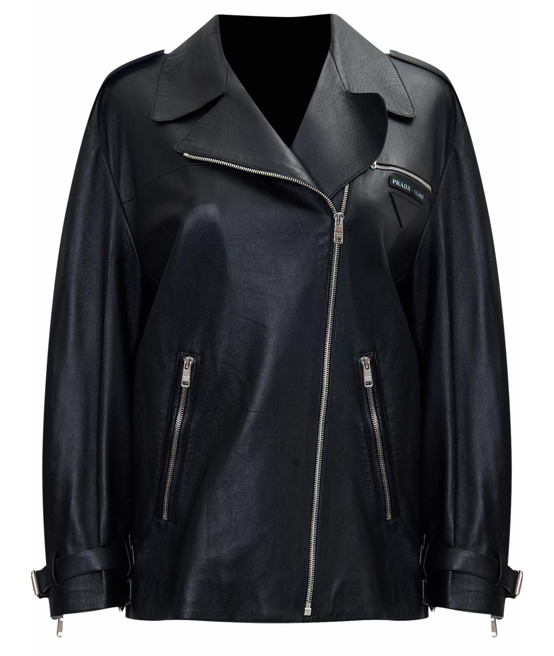 PRADA Черная кожаная куртка, фото 1