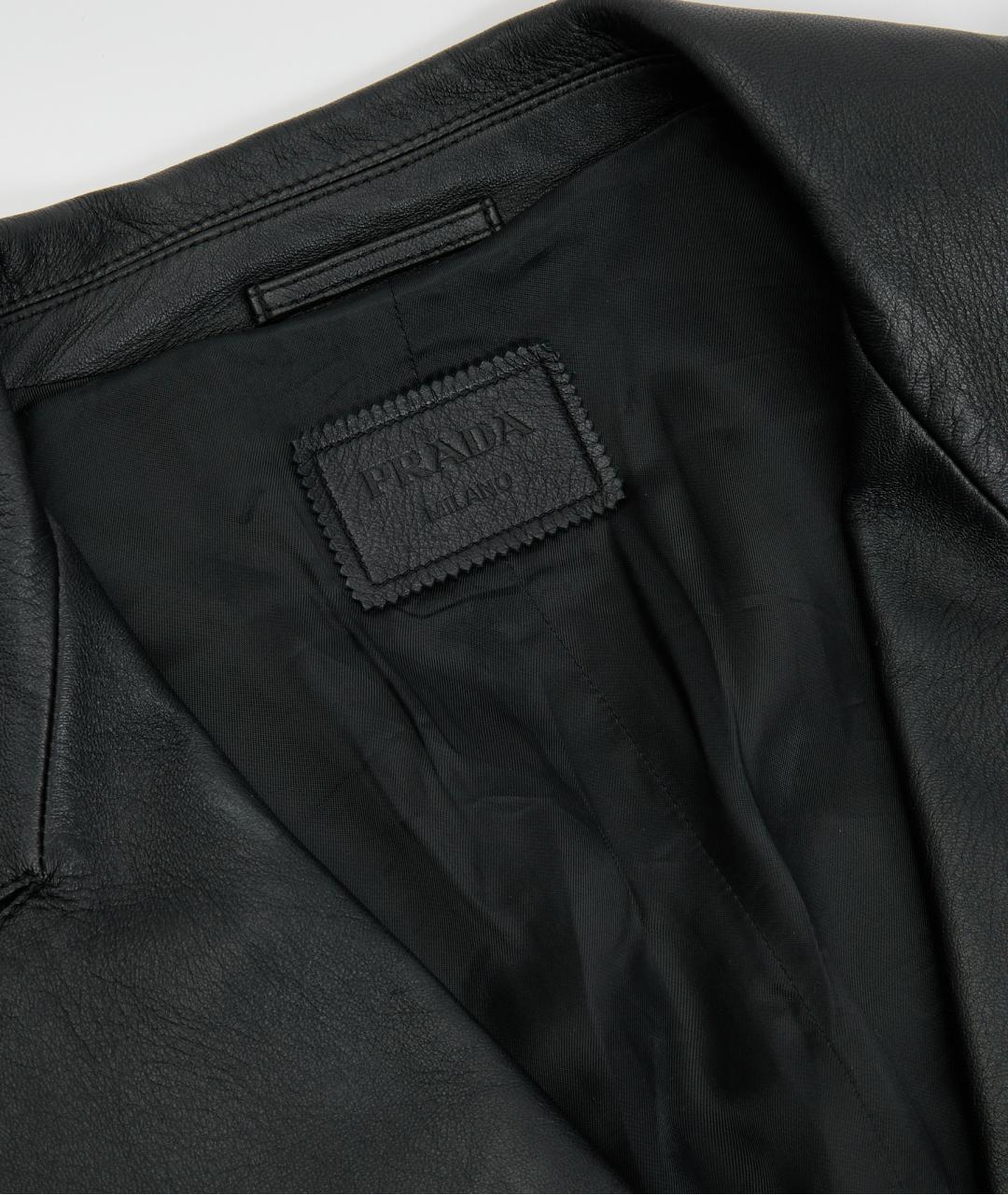 PRADA Черная кожаная куртка, фото 4