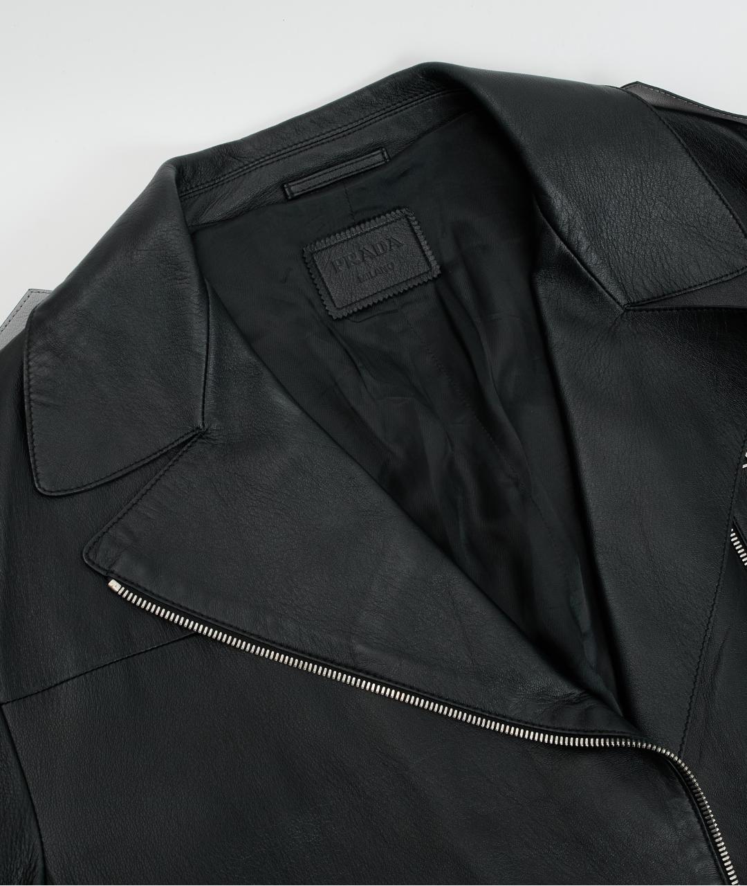 PRADA Черная кожаная куртка, фото 3
