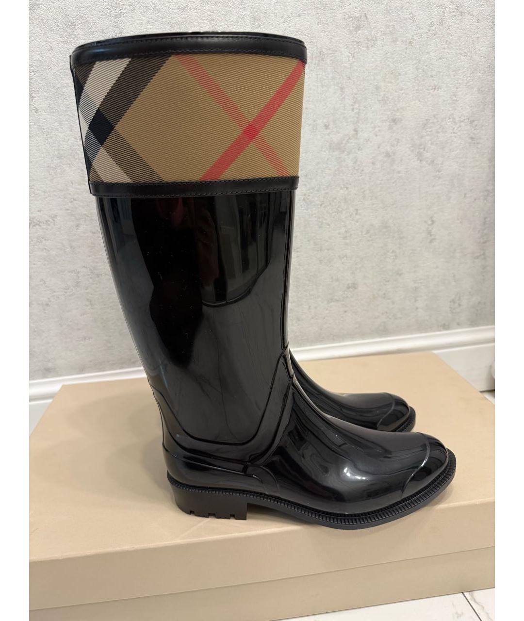 BURBERRY Черные резиновые сапоги, фото 9
