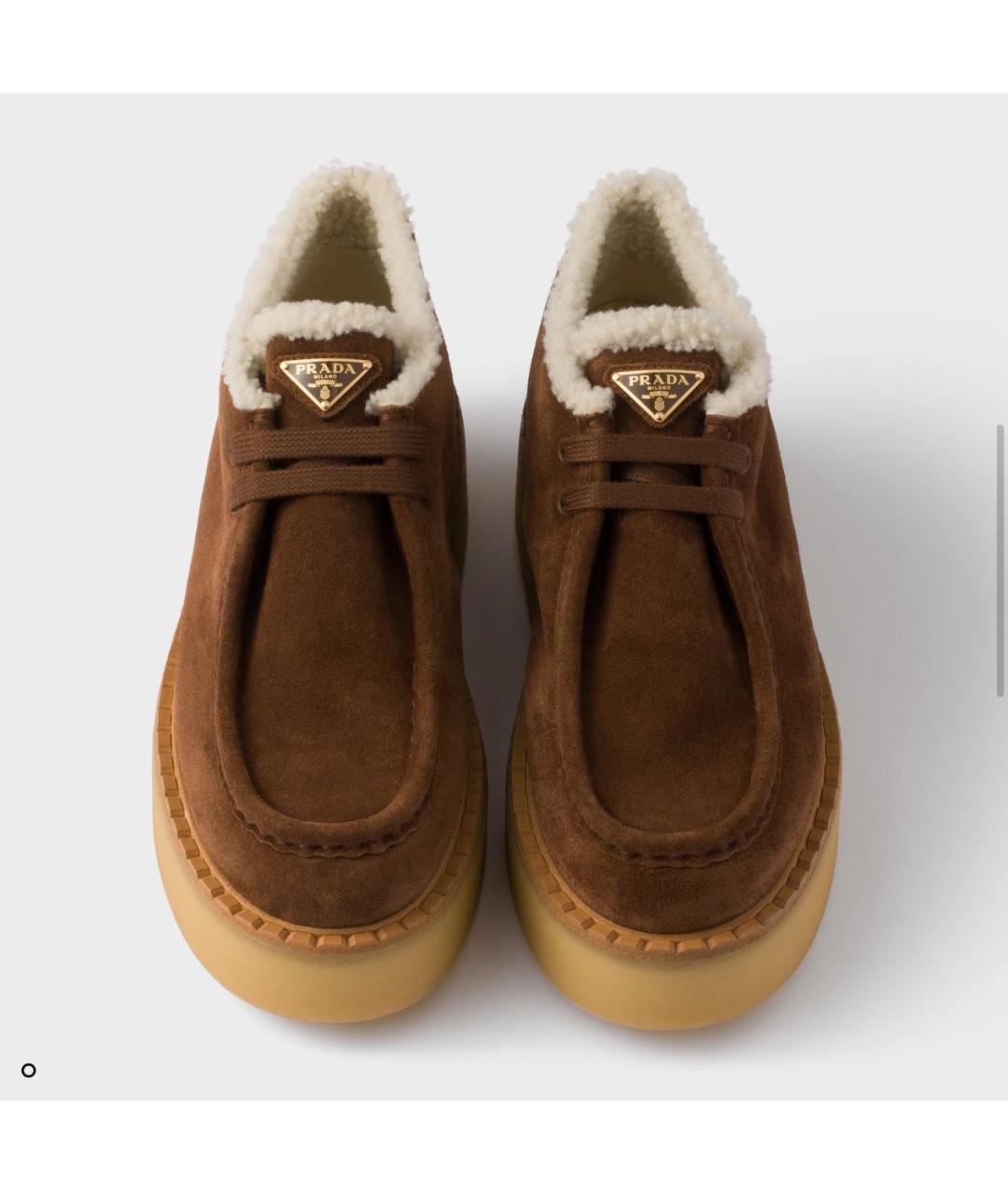 PRADA Коричневые замшевые ботинки, фото 3