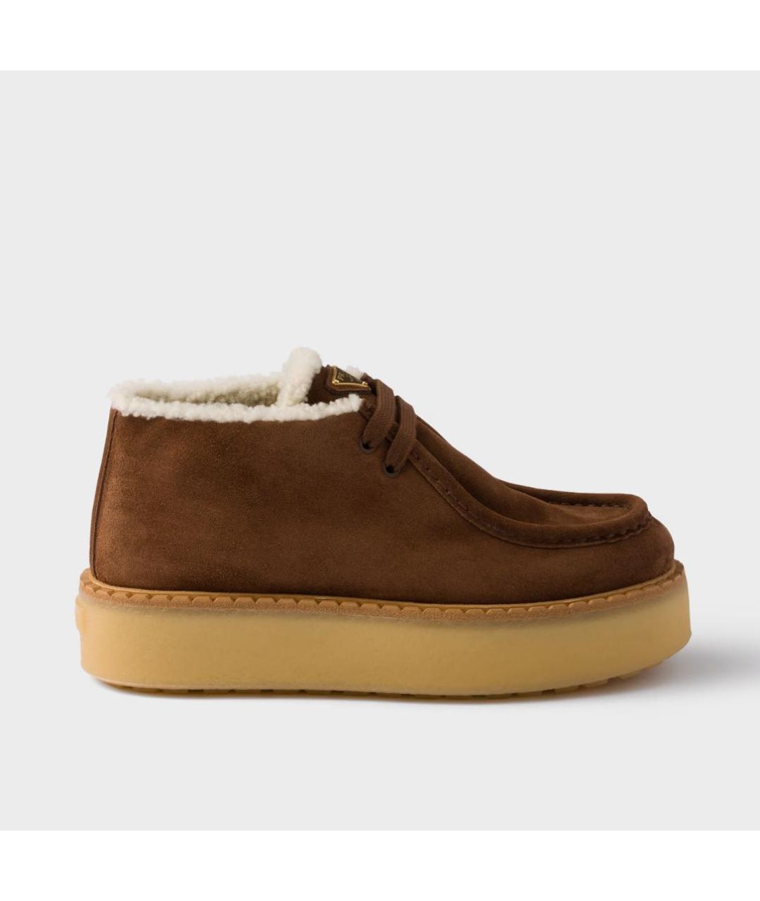 PRADA Коричневые замшевые ботинки, фото 4