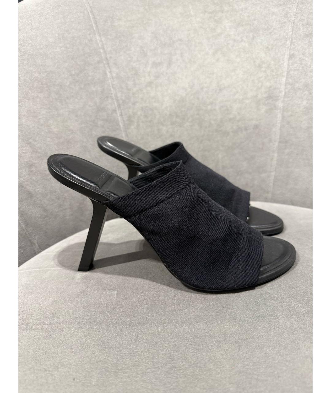 BALENCIAGA Черные текстильные мюли, фото 5