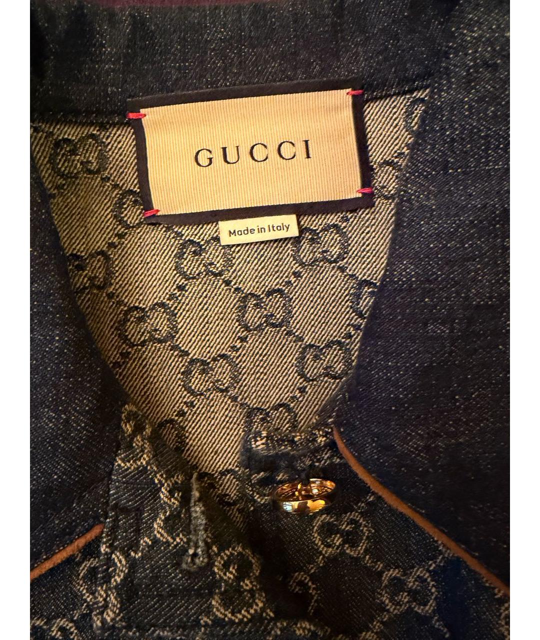 GUCCI Темно-синий хлопковый жакет/пиджак, фото 3