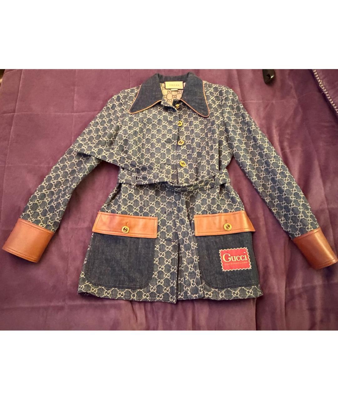 GUCCI Темно-синий хлопковый жакет/пиджак, фото 5