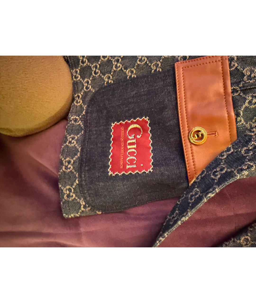 GUCCI Темно-синий хлопковый жакет/пиджак, фото 4