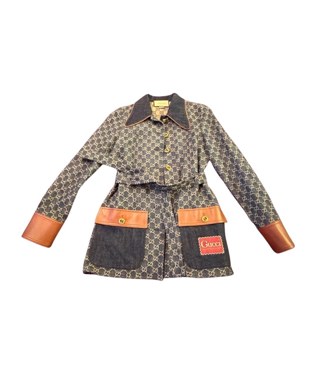 GUCCI Темно-синий хлопковый жакет/пиджак, фото 1