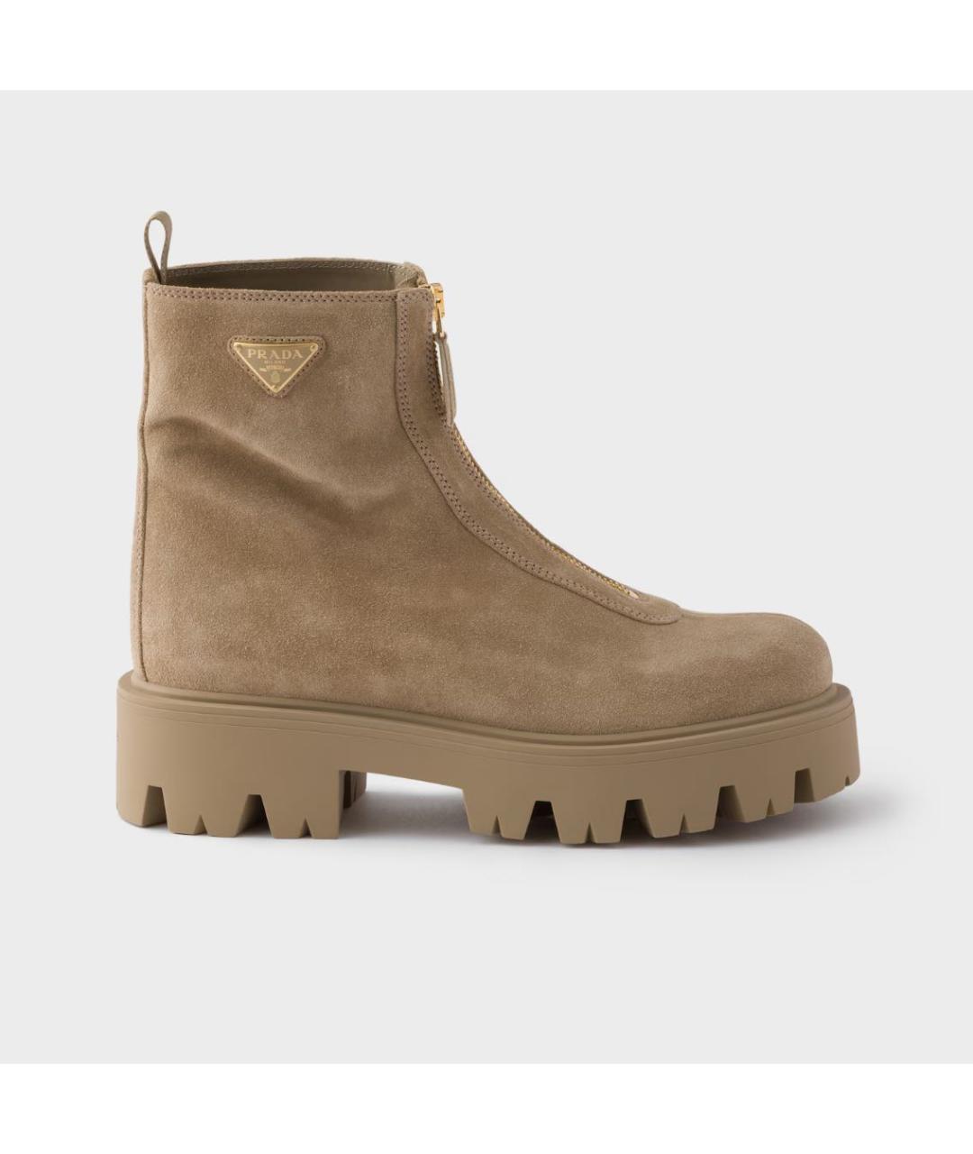 PRADA Бежевые замшевые ботинки, фото 5