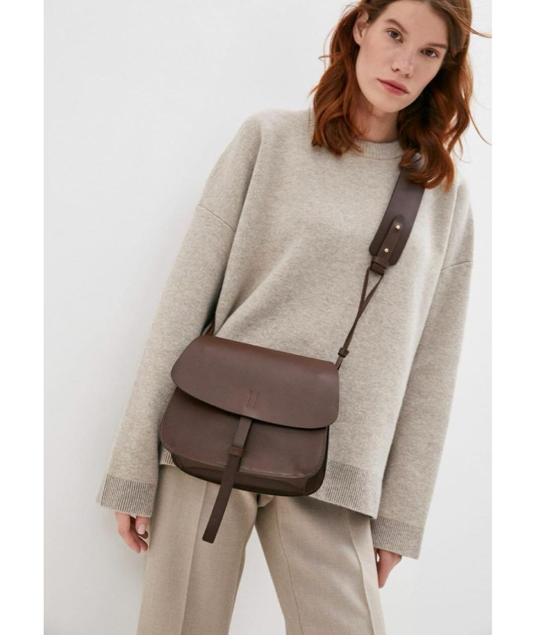 WEEKEND MAX MARA Коричневая кожаная сумка тоут, фото 7