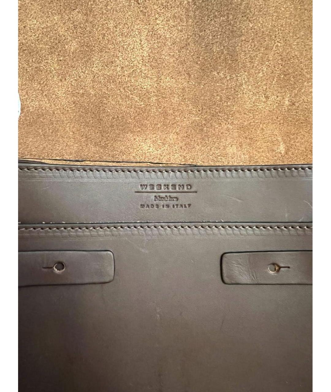 WEEKEND MAX MARA Коричневая кожаная сумка тоут, фото 4