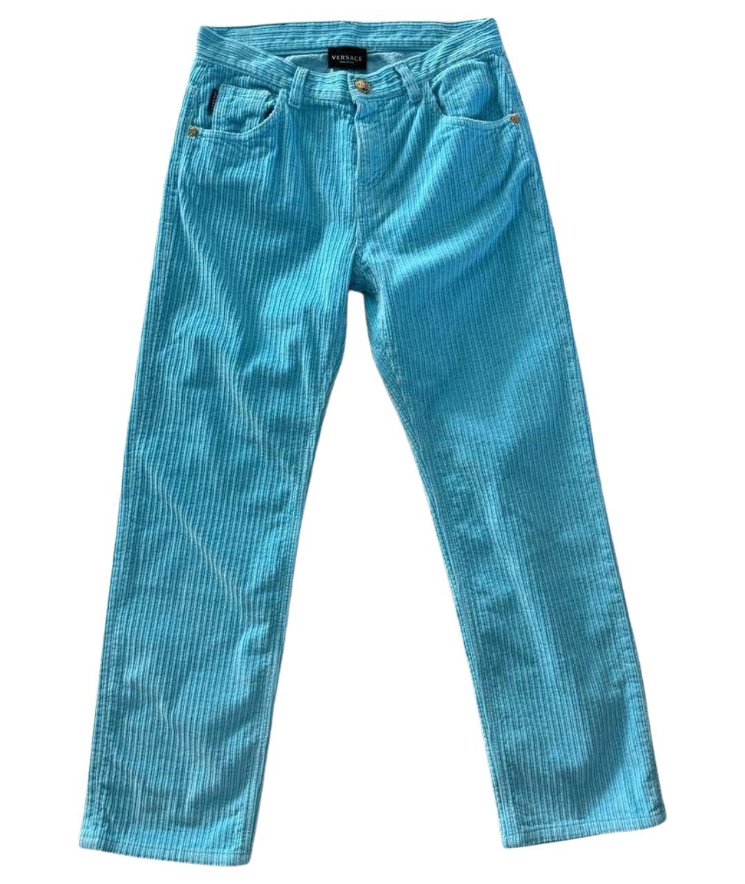 VERSACE Голубые хлопковые брюки и шорты, фото 1