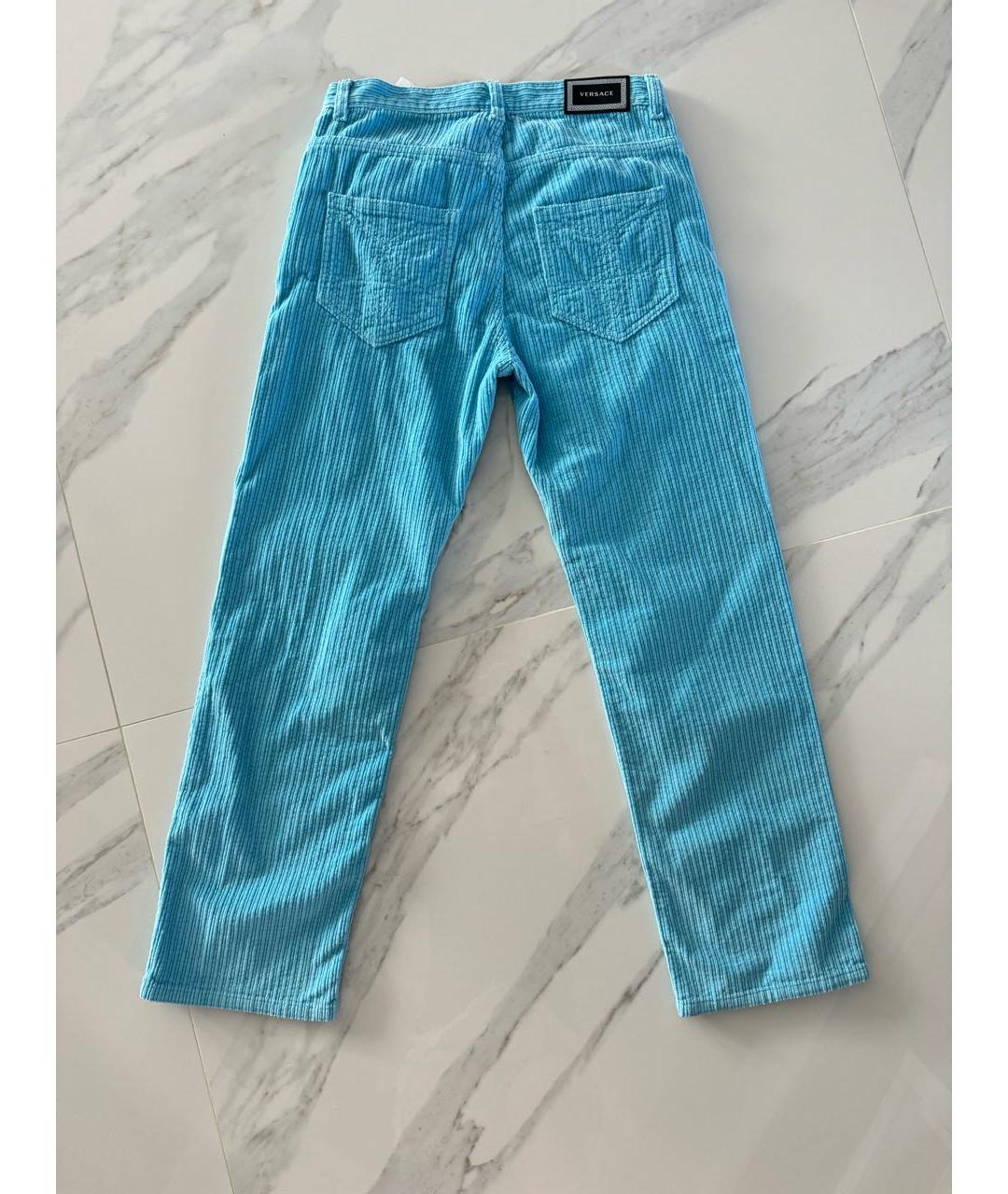 VERSACE Голубые хлопковые брюки и шорты, фото 2