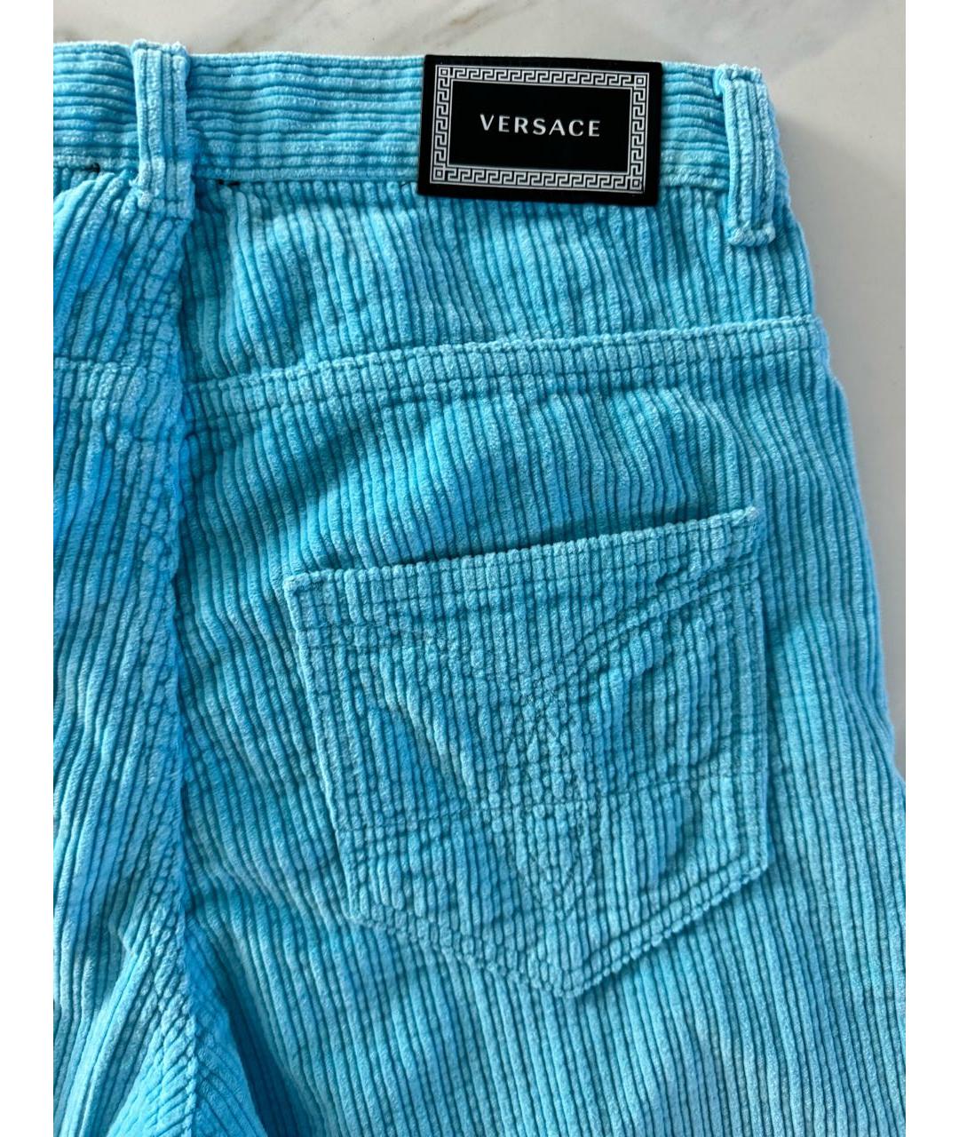 VERSACE Голубые хлопковые брюки и шорты, фото 5