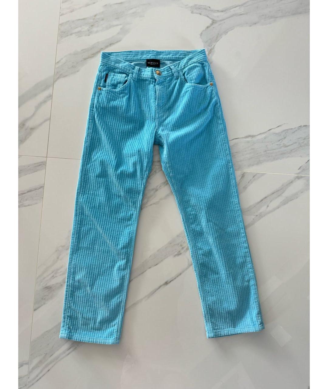 VERSACE Голубые хлопковые брюки и шорты, фото 6