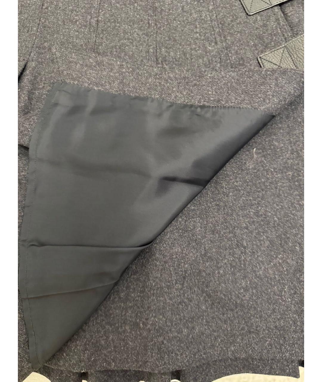 BURBERRY Антрацитовая шерстяная юбка мини, фото 5