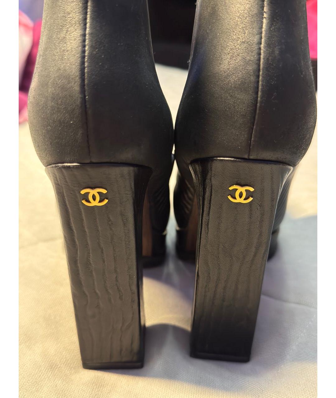 CHANEL Черные кожаные ботильоны, фото 2