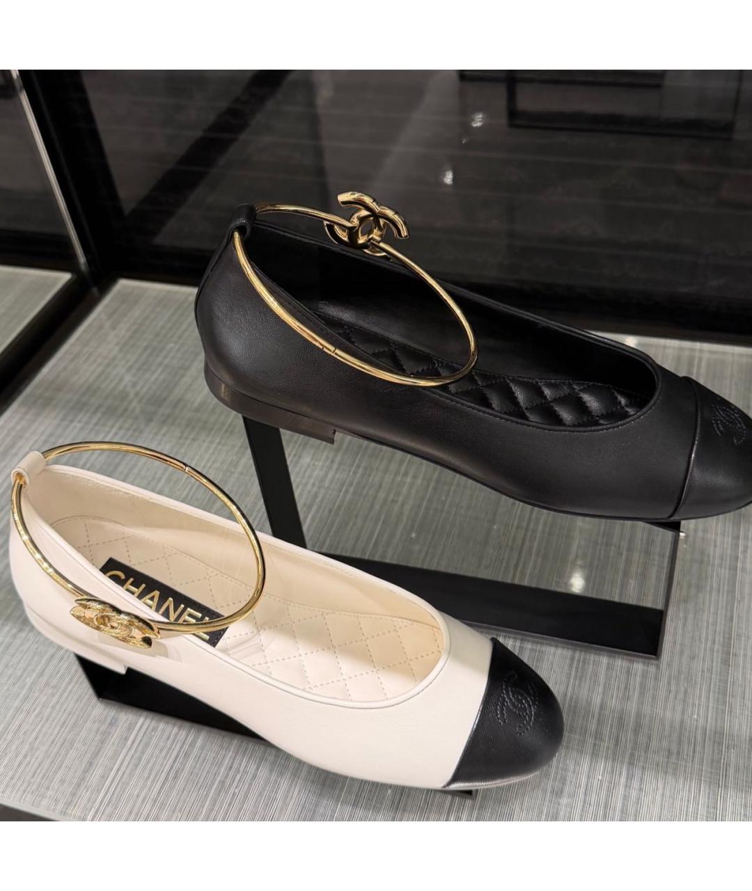 CHANEL Черные кожаные балетки, фото 2