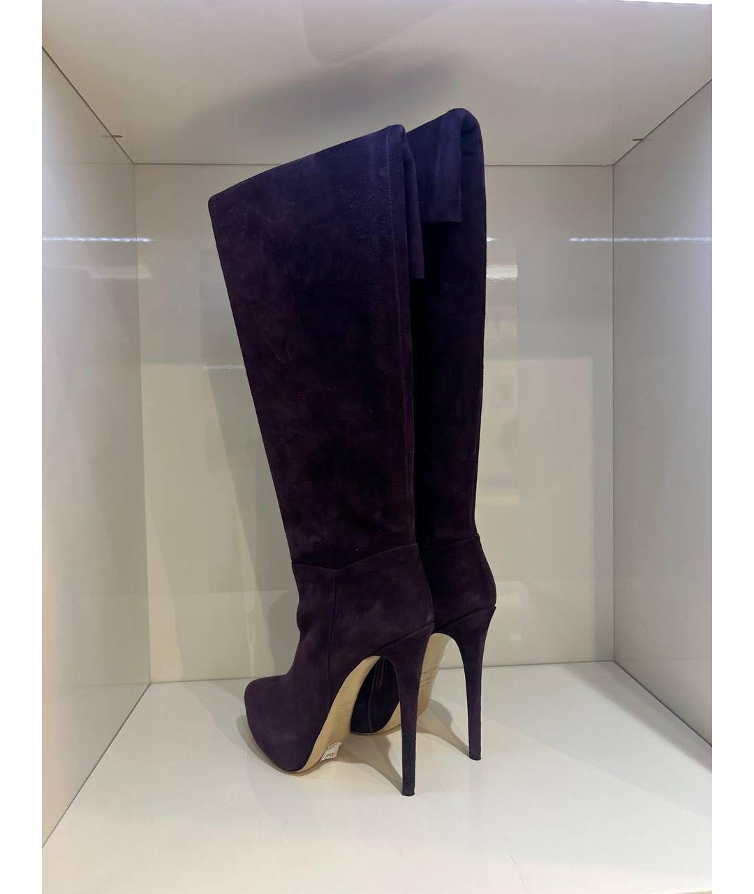 LE SILLA Фиолетовые замшевые сапоги, фото 3