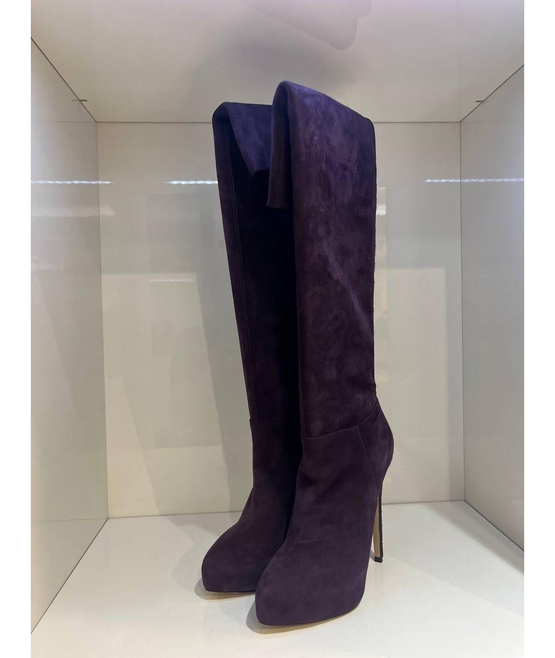 LE SILLA Фиолетовые замшевые сапоги, фото 2