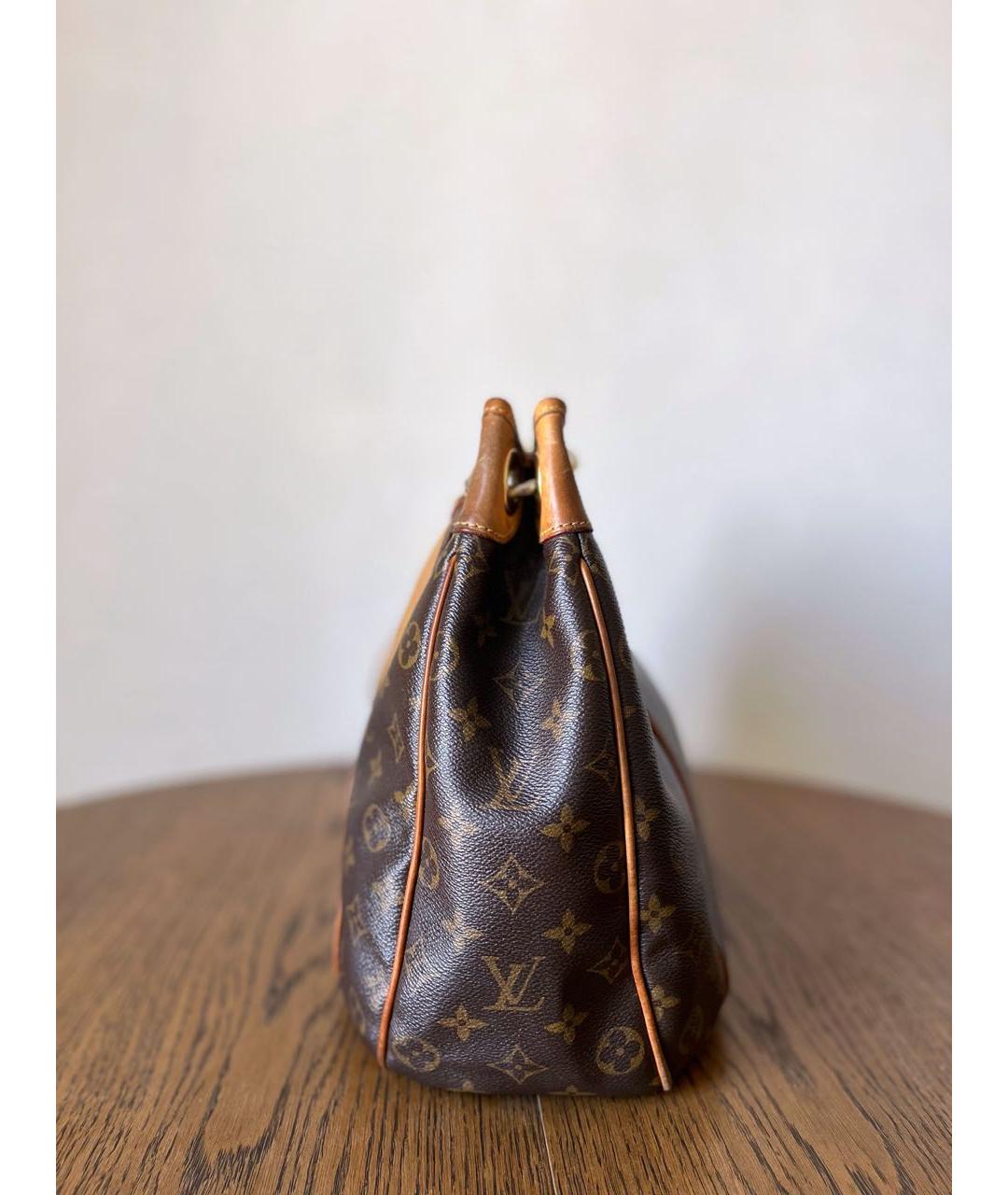 LOUIS VUITTON Коричневая кожаная сумка через плечо, фото 4