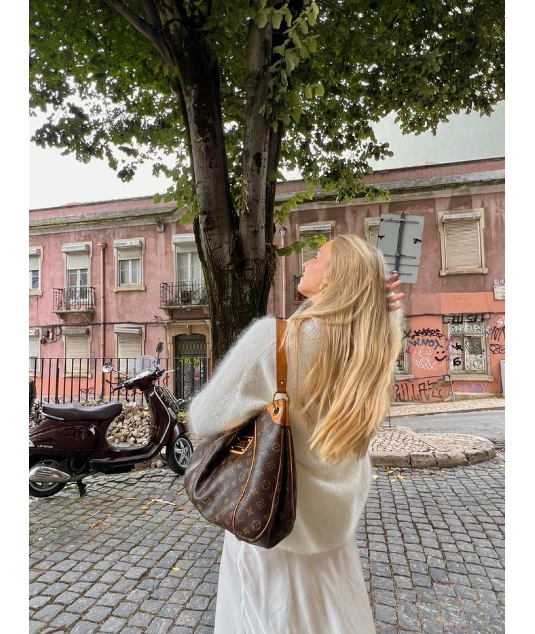 LOUIS VUITTON Коричневая кожаная сумка через плечо, фото 8