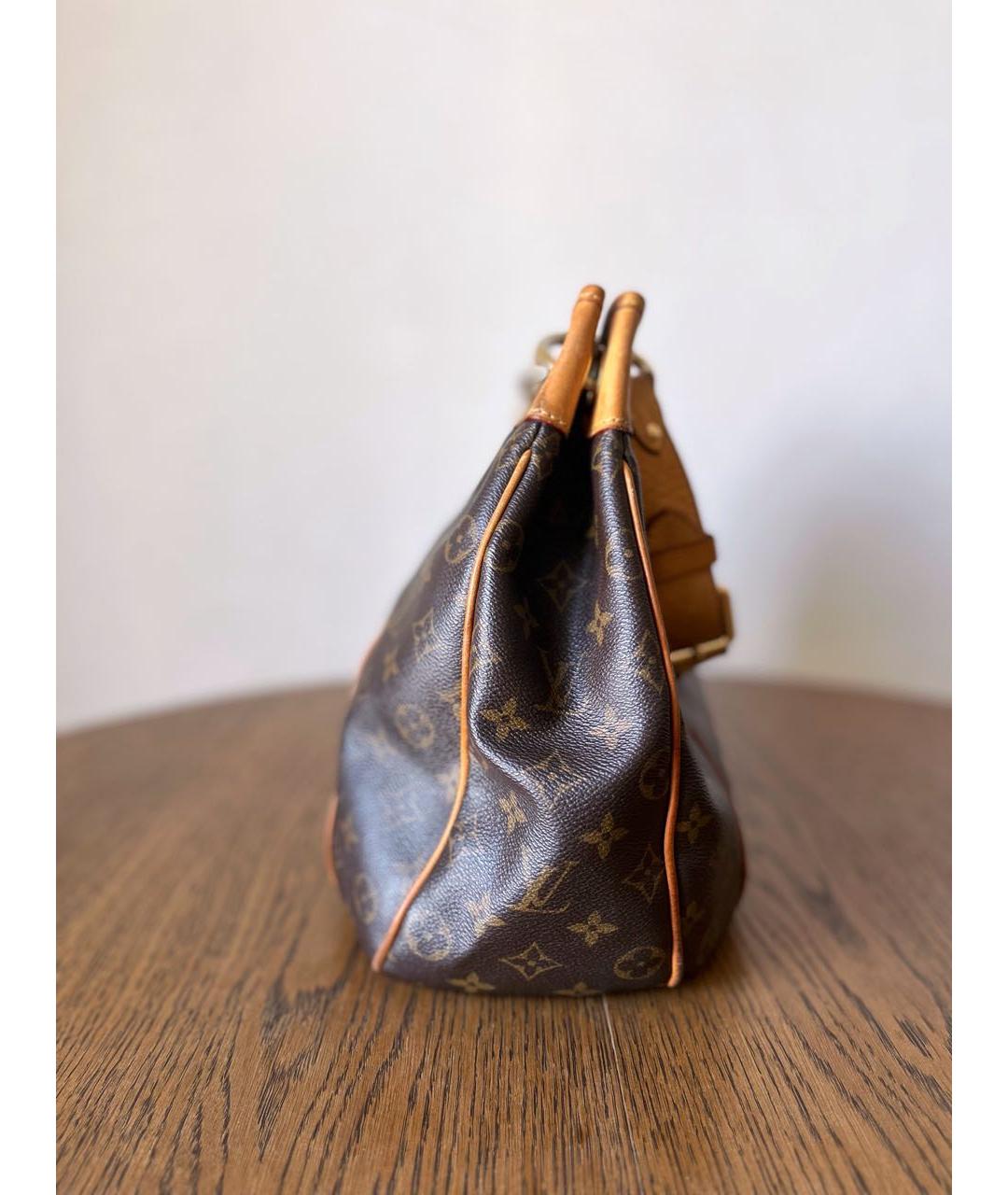 LOUIS VUITTON Коричневая кожаная сумка через плечо, фото 5