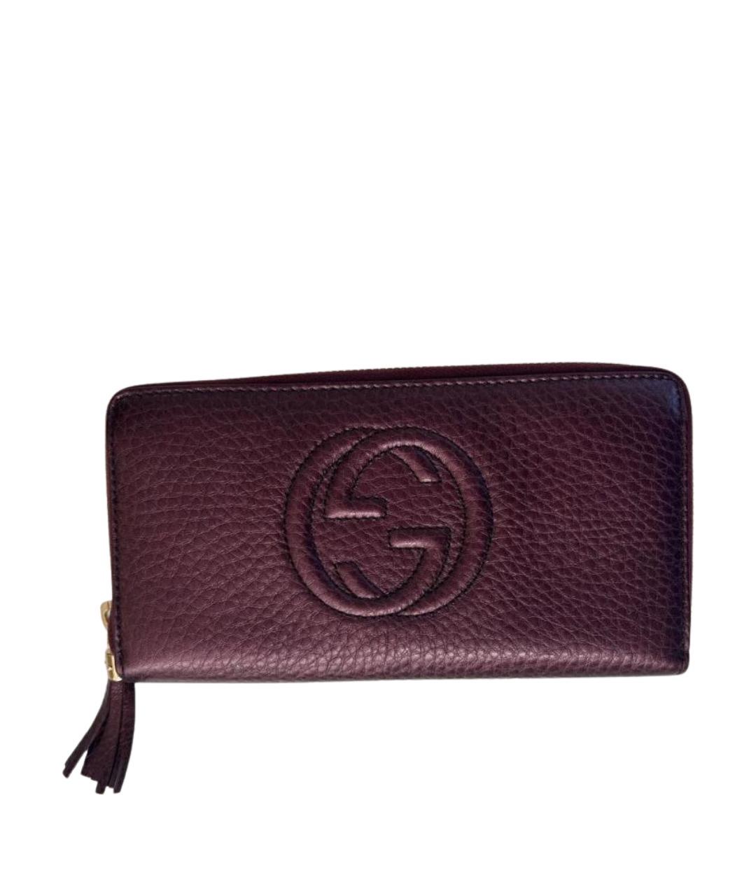 GUCCI Бордовый кожаный кошелек, фото 7