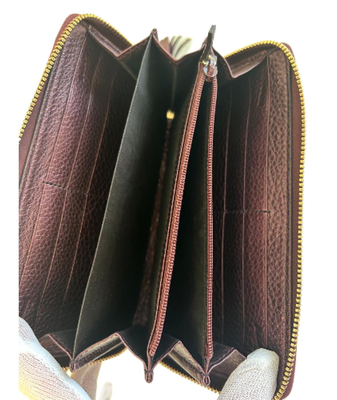 GUCCI Бордовый кожаный кошелек, фото 4