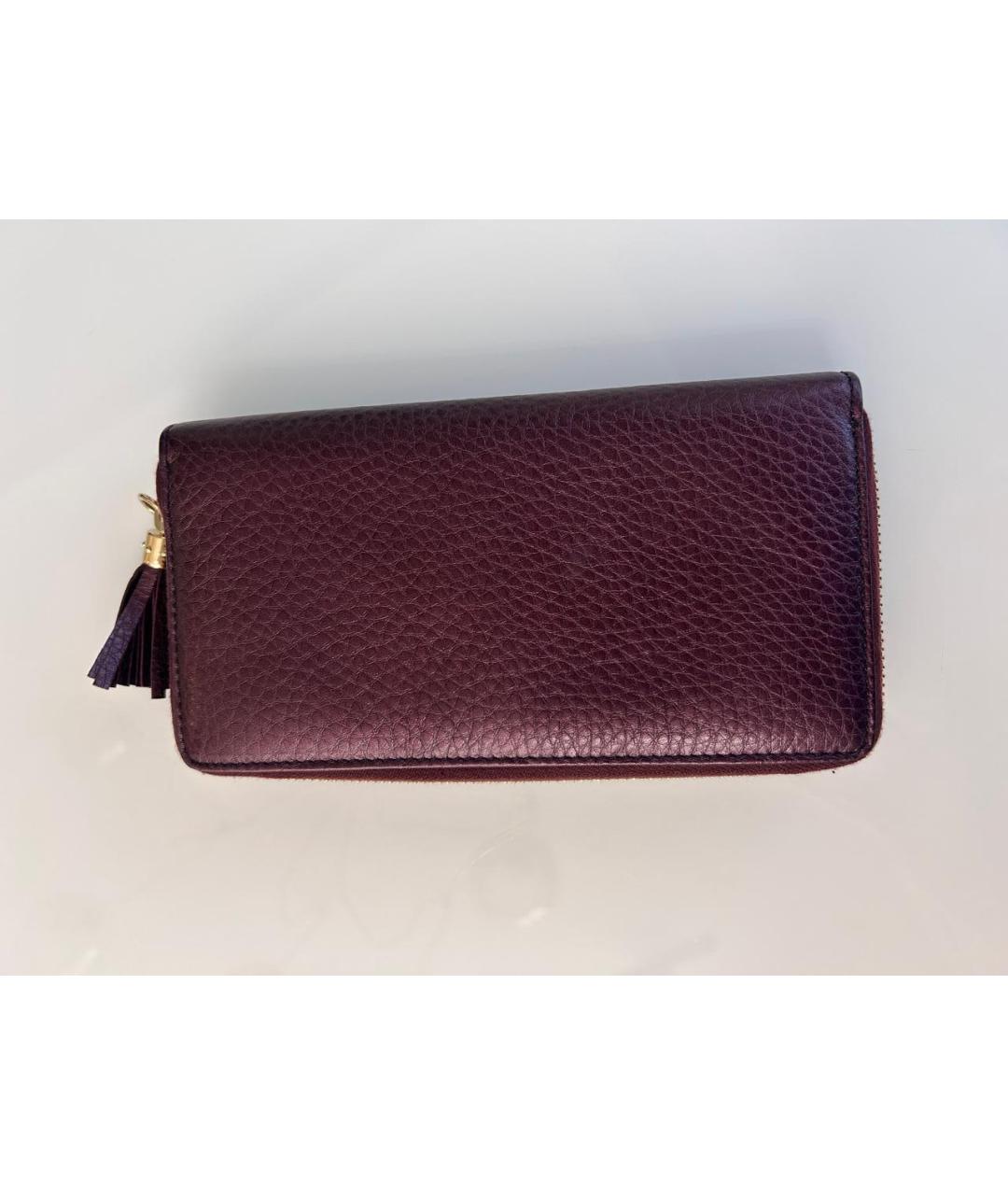 GUCCI Бордовый кожаный кошелек, фото 2