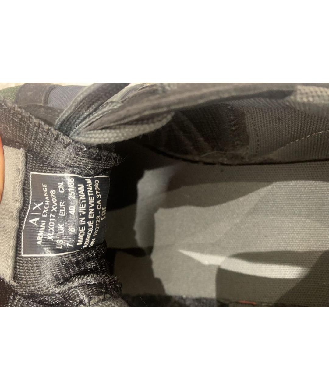 ARMANI EXCHANGE Хаки текстильные низкие кроссовки / кеды, фото 4