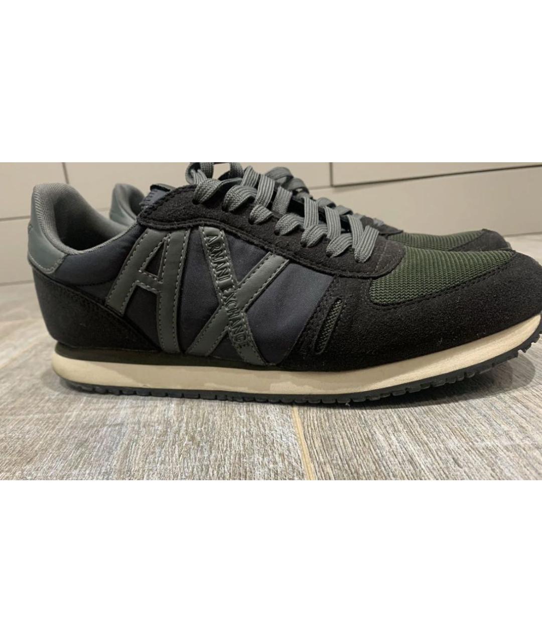 ARMANI EXCHANGE Хаки текстильные низкие кроссовки / кеды, фото 2