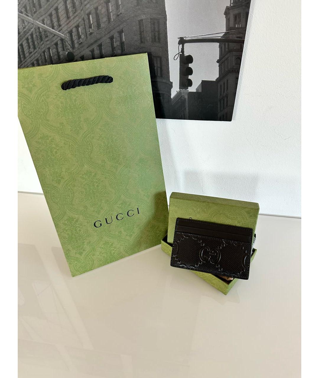 GUCCI Черный кожаный кардхолдер, фото 6