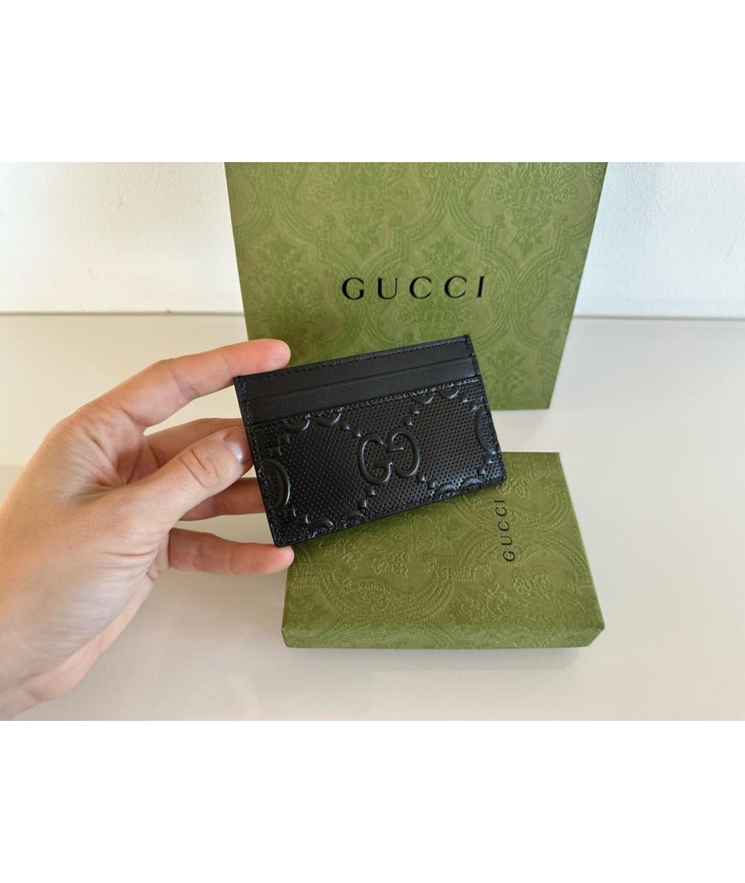 GUCCI Черный кожаный кардхолдер, фото 5