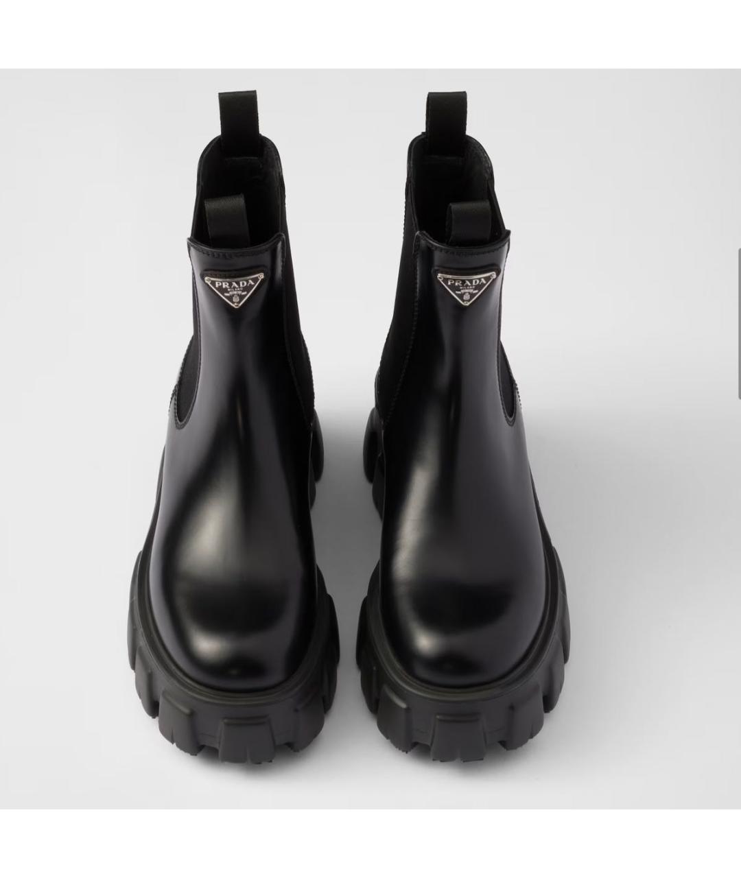 PRADA Черные кожаные ботинки, фото 4