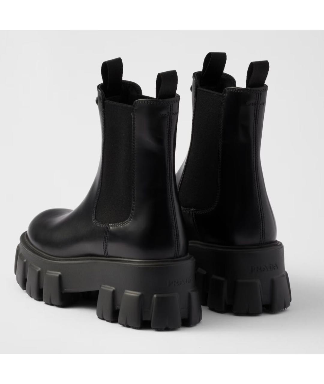 PRADA Черные кожаные ботинки, фото 5