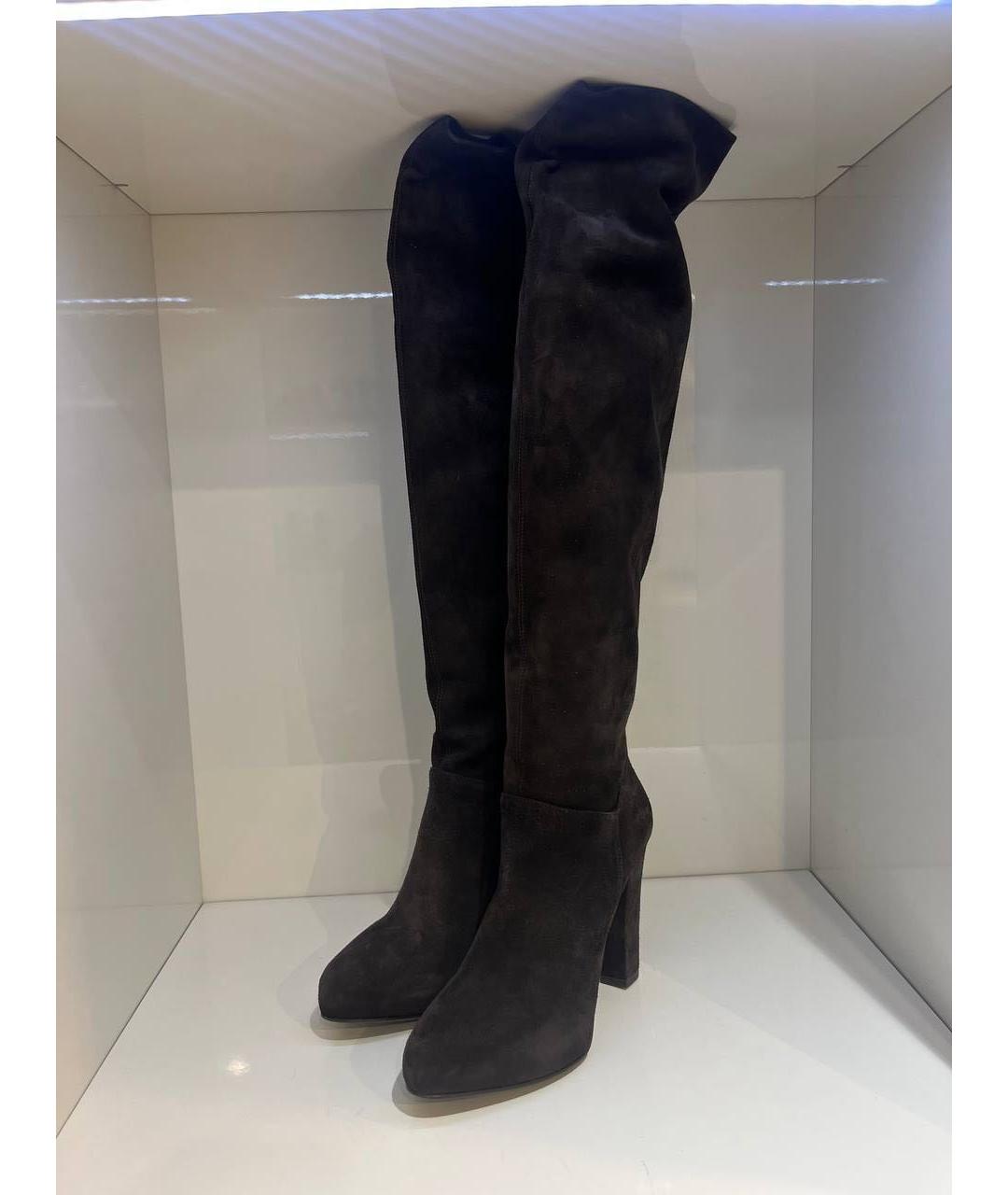 LE SILLA Коричневые замшевые сапоги, фото 2