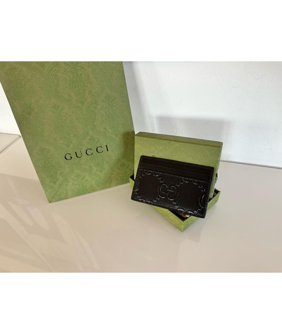 GUCCI Черный кожаный кардхолдер, фото 5