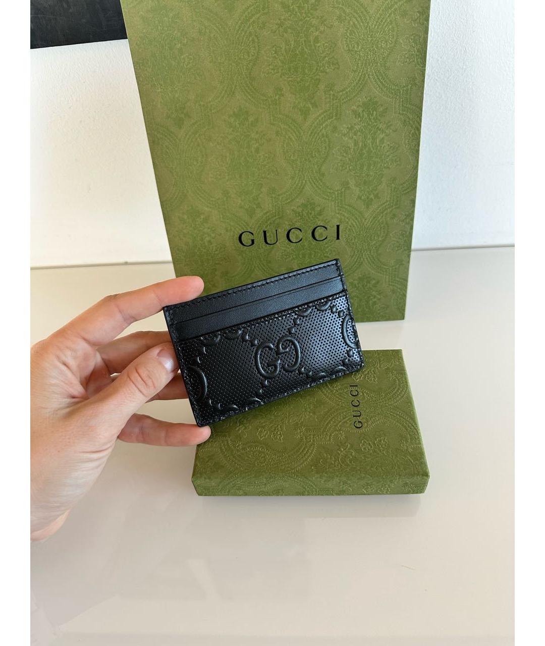 GUCCI Черный кожаный кардхолдер, фото 6