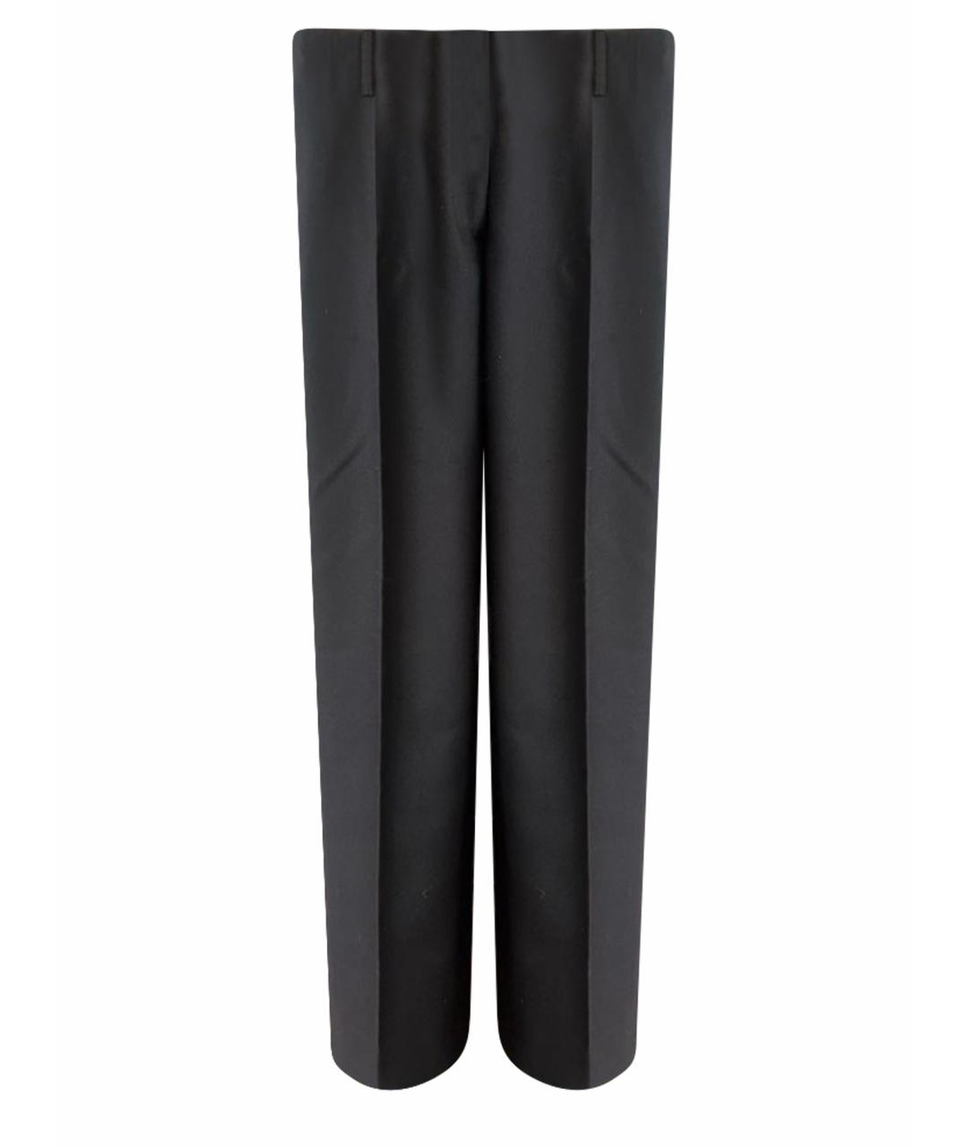 DRIES VAN NOTEN Темно-синие шерстяные прямые брюки, фото 1