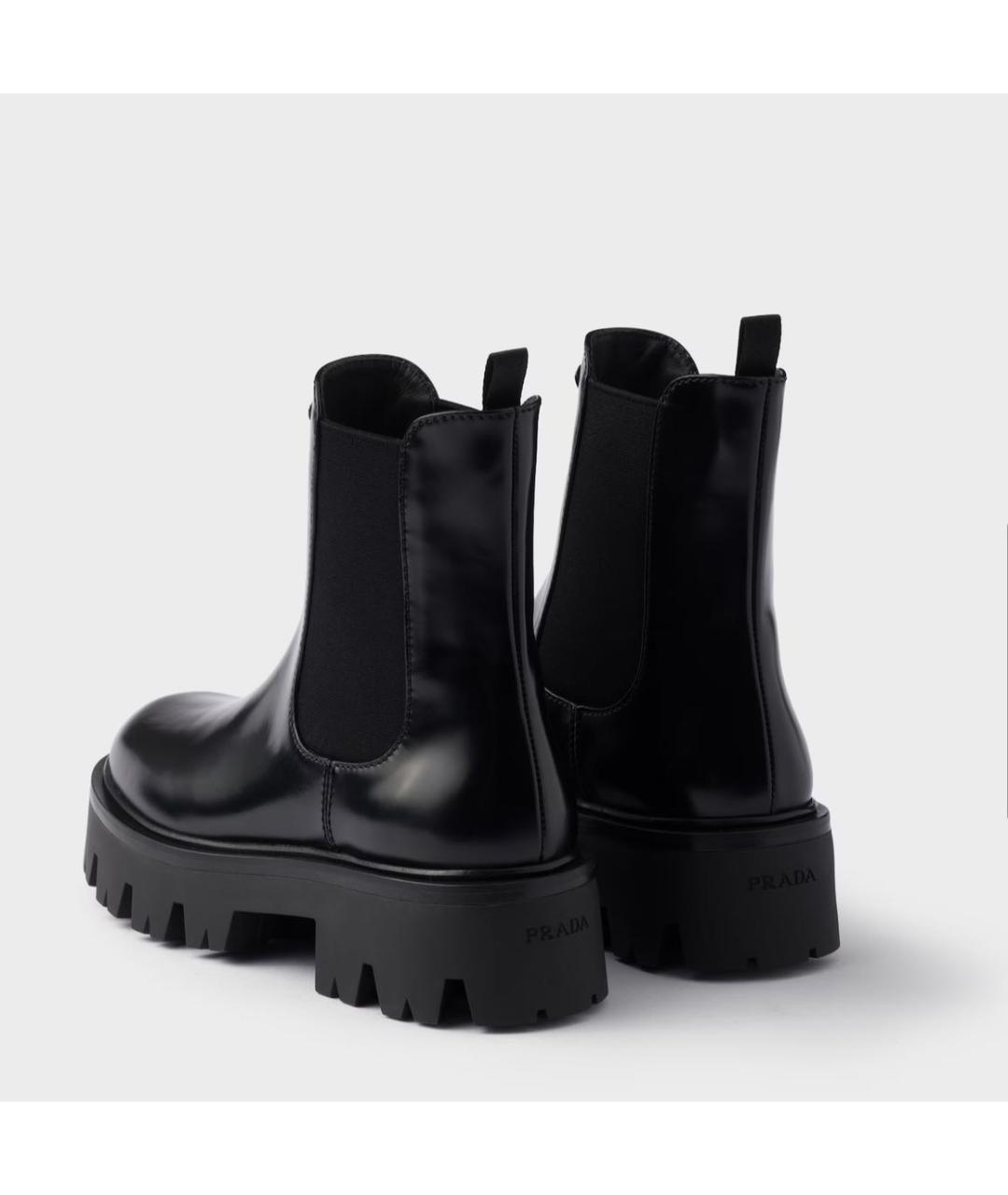 PRADA Черные кожаные ботинки, фото 4