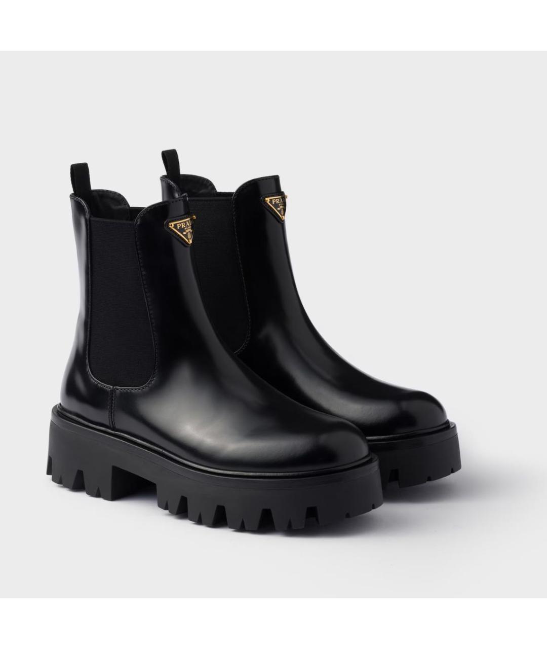 PRADA Черные кожаные ботинки, фото 2