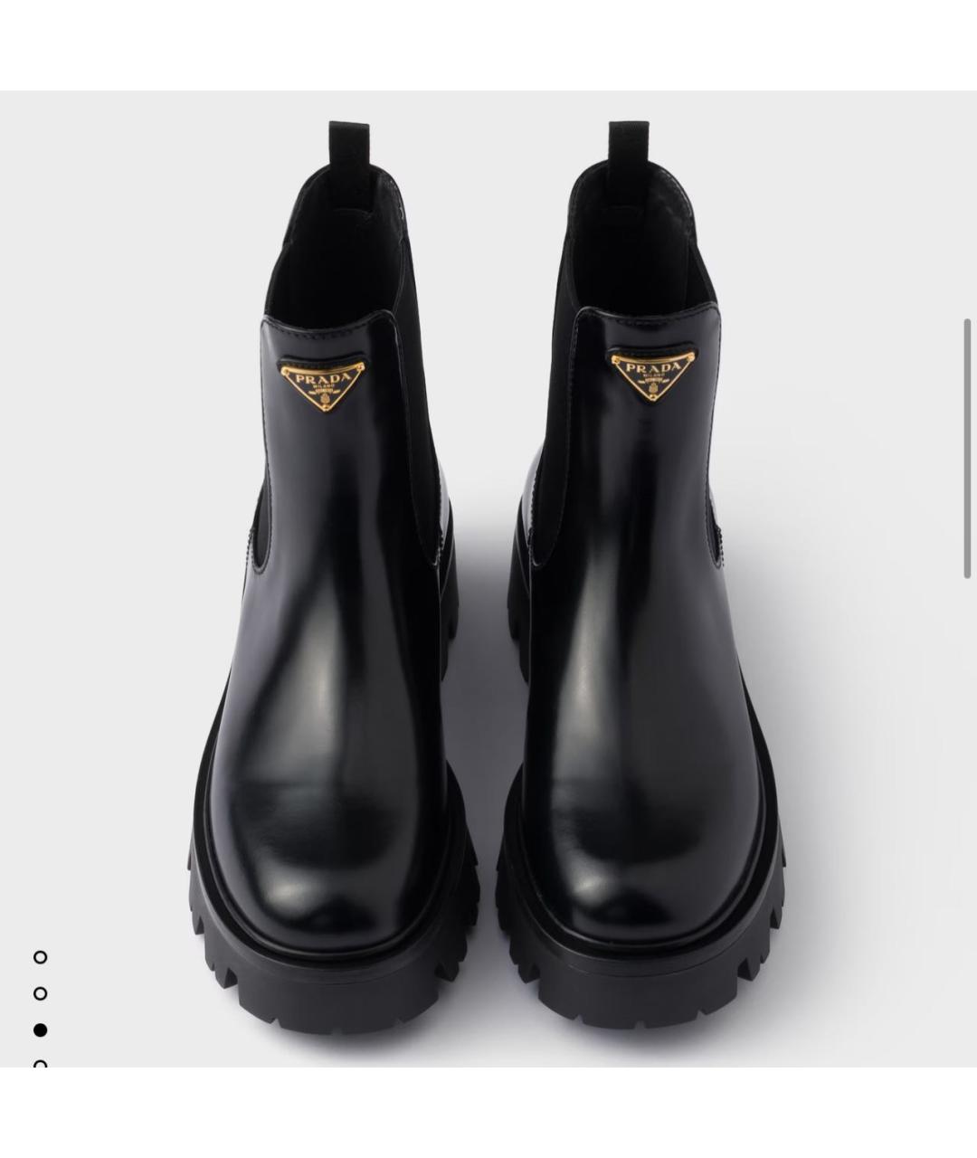 PRADA Черные кожаные ботинки, фото 3