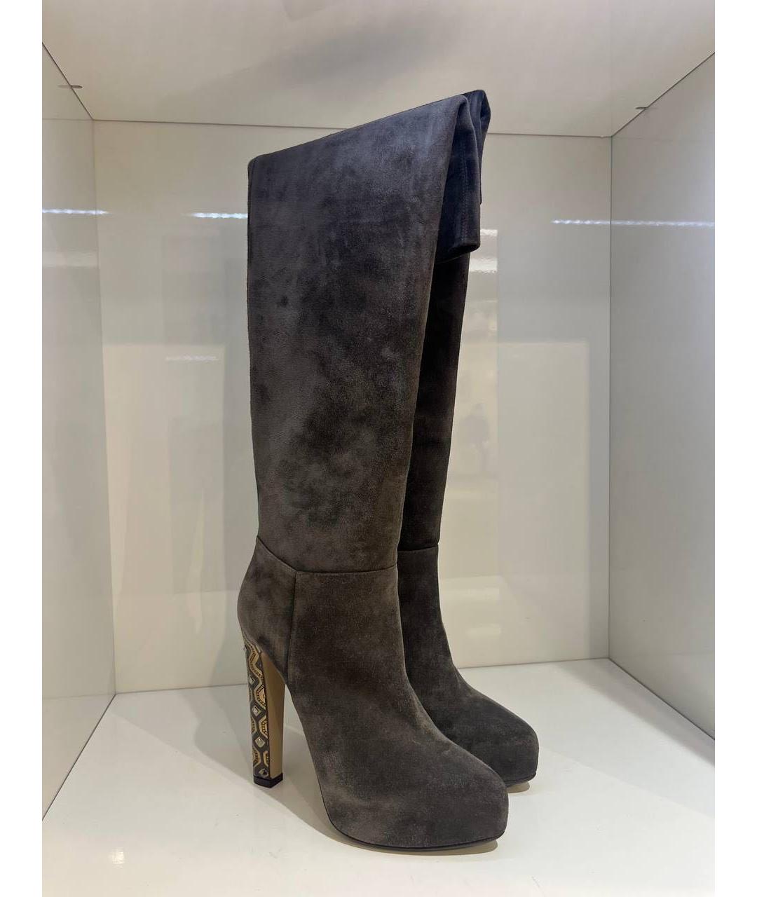 LE SILLA Серые замшевые сапоги, фото 4
