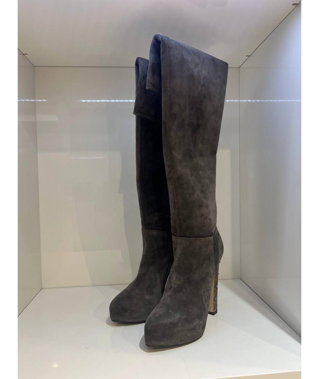 LE SILLA Серые замшевые сапоги, фото 2
