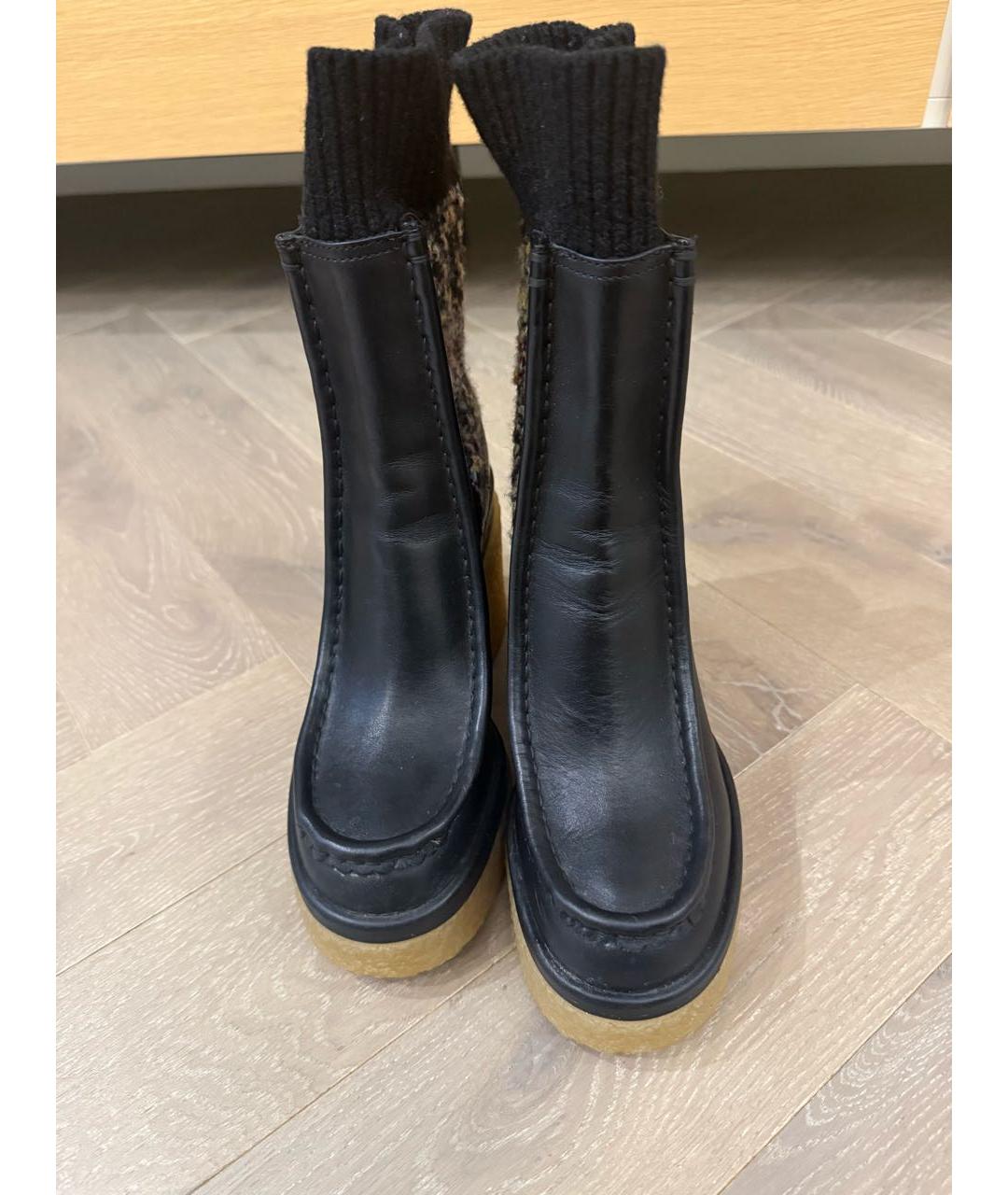 CHLOE Черные кожаные ботильоны, фото 2