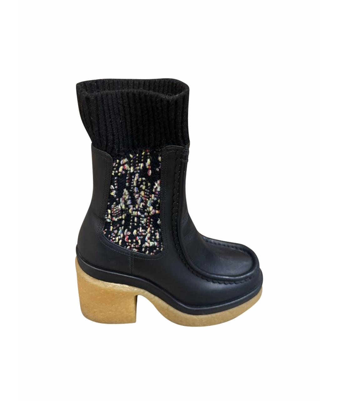 CHLOE Черные кожаные ботильоны, фото 1