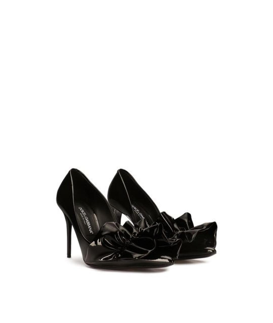 DOLCE&GABBANA Черные кожаные туфли, фото 2