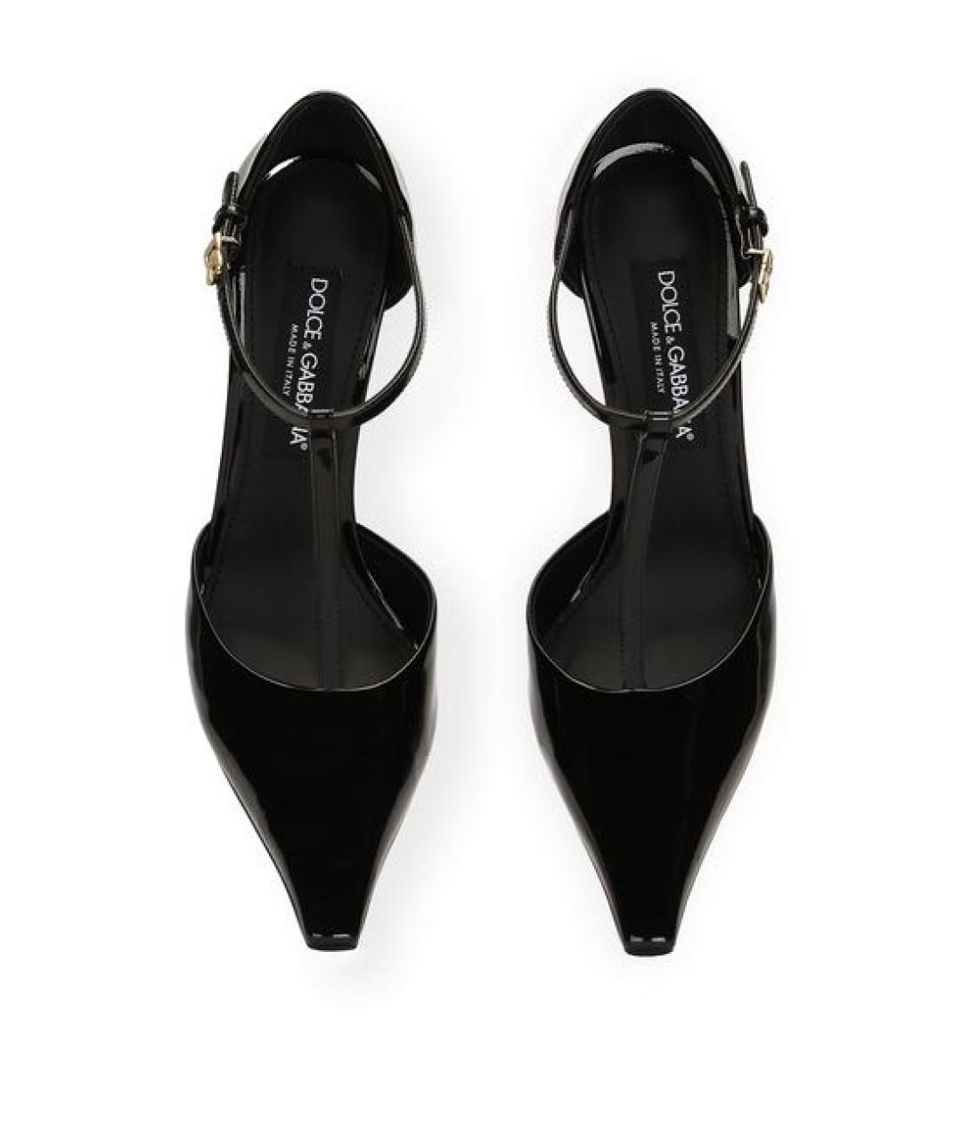 DOLCE&GABBANA Черные кожаные туфли, фото 3