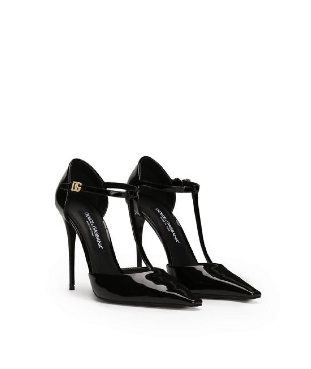 DOLCE&GABBANA Черные кожаные туфли, фото 2