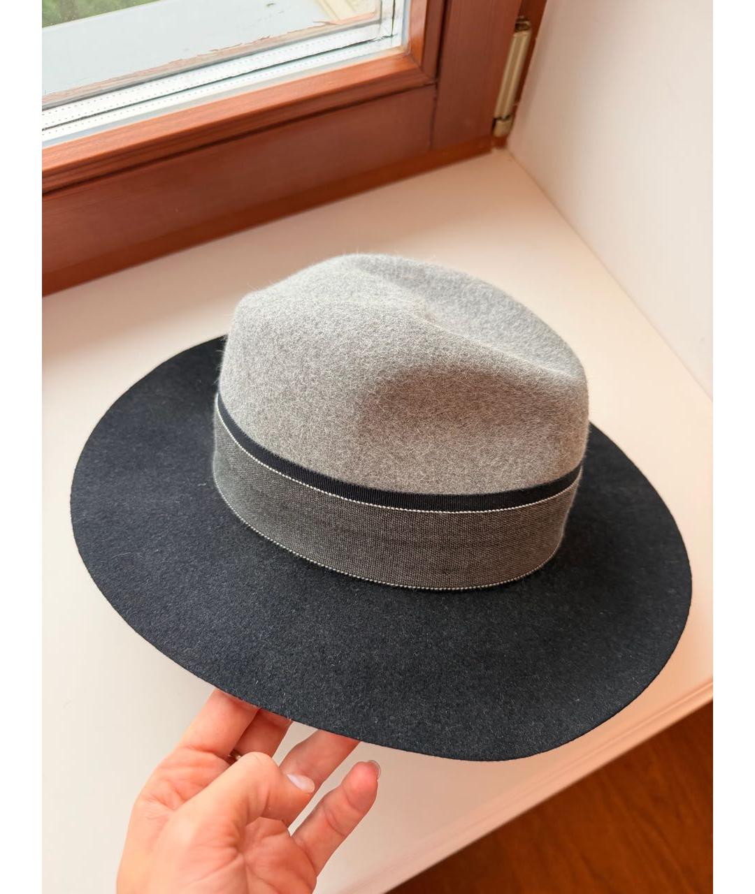 MAISON MICHEL Темно-синяя шерстяная шляпа, фото 2